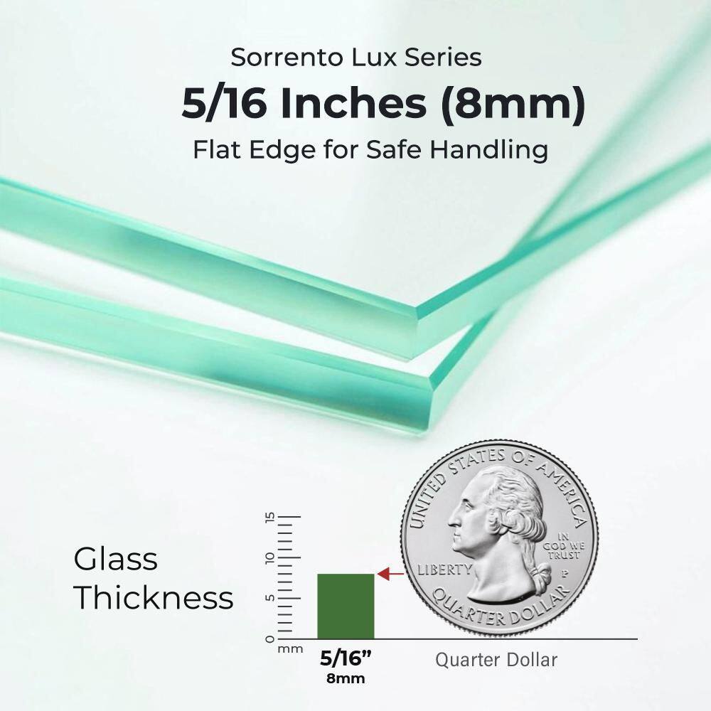 60" x 70" Chrome Semi-Frameless Sliding Shower Door
