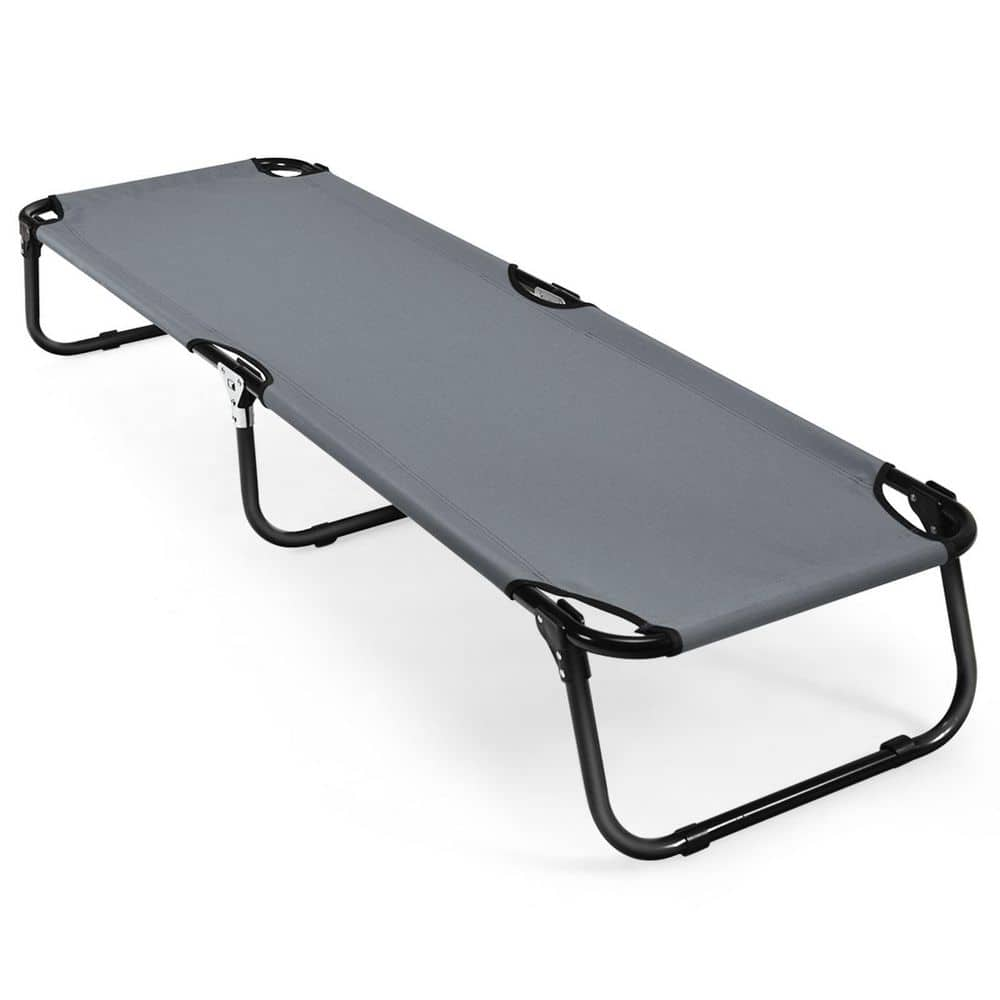 HONEY JOY 75 in. x 22 in, Outdoor Iron Camping Cot Folding Camping Bed