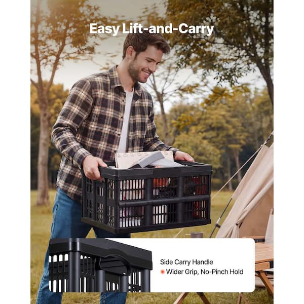 SKYSHALO 45L Collapsible Storage Bins Set of 3, Foldable Plastic