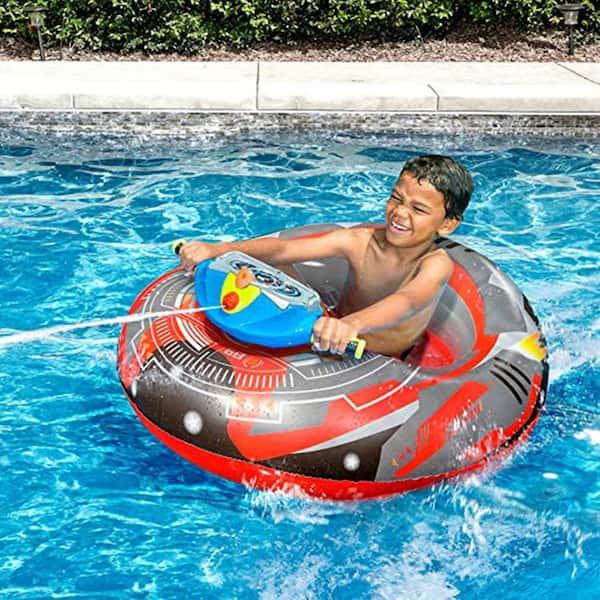 BANZAI Red Aqua Blast PVC Motorized Bumper Boat Inflatable Pool Float Water  Toy 34179 - The Home Depot