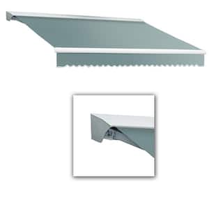 8 ft. Destin Right Motorized Retractable Awning with Hood (78 in. Projection) in Sage