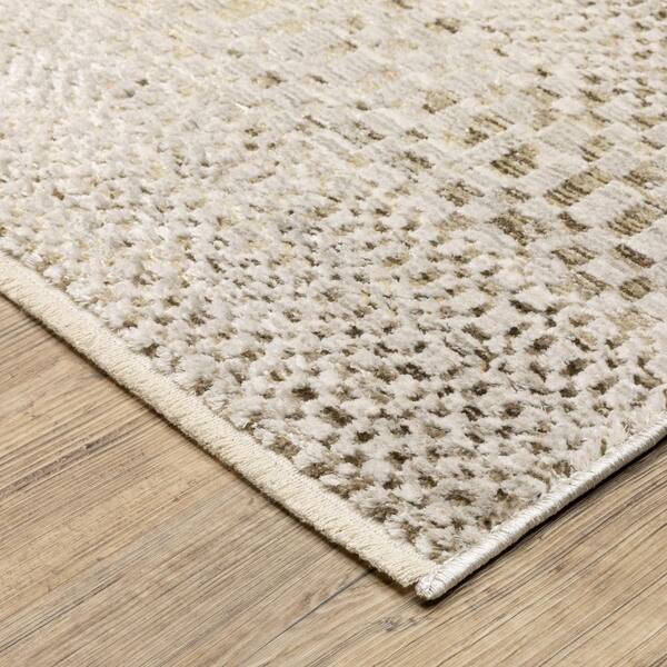 Brielle 3 ft. x 5 ft. Beige/Gold Abstract Area Rug