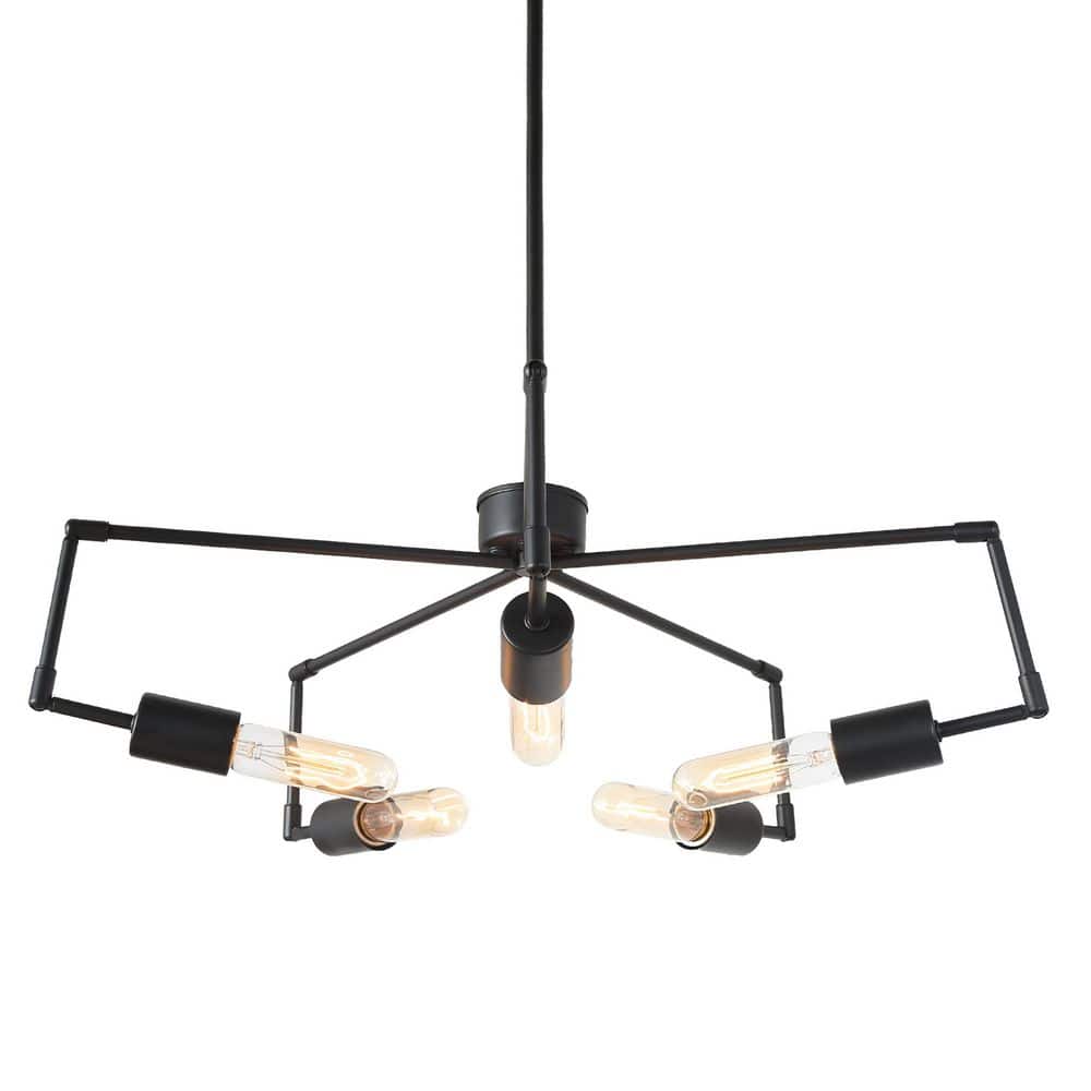 5-Light Black Geometric Chandelier price history on PriceWatchPro