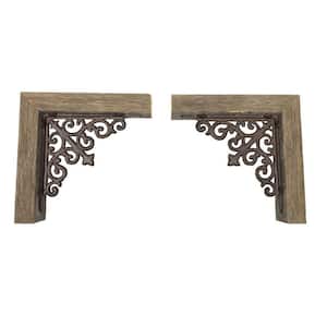 10 .5 in. Wood Weathered Gray Unthemed Sculpture (Set of 2)