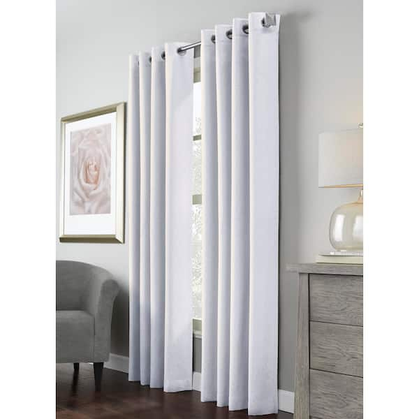 Habitat Margaret White Polyester Textured 52 in. W x 84 in. L Grommet  Indoor Light Filtering Curtain (Single Panel) 71721001-530065 - The Home  Depot