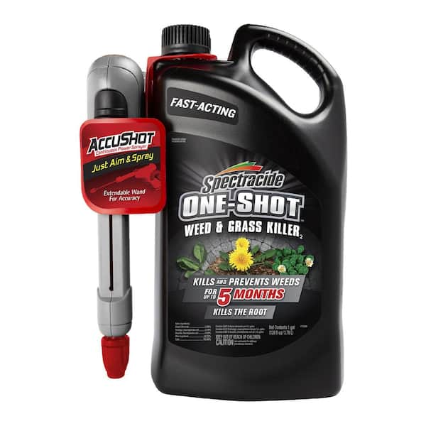 One Shot Weed and Grass Killer 1 Gal. With AccuShot and Extendable Continuous Sprayer Kills the Root