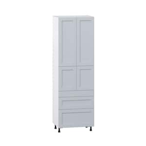 Cumberland Light Gray Shaker Assembled Pantry Kitchen Cabinet with 5 Drawers (30 in. W x 94.5 in. H x 24 in. D)