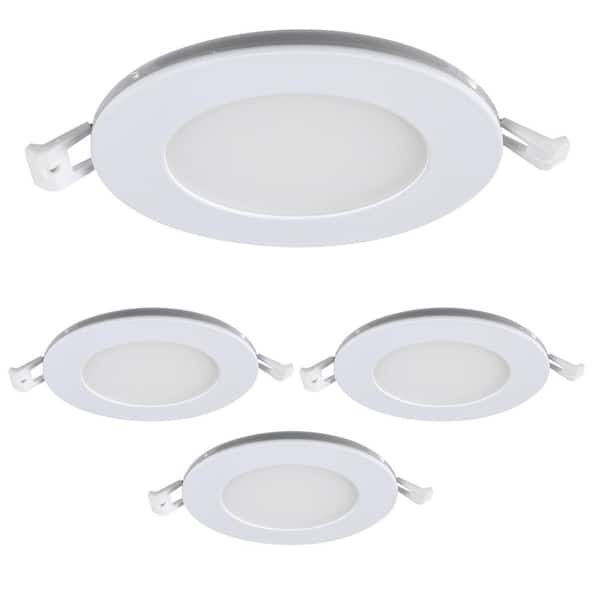 Feit Electric 6 in. 1200 Lumens Selectable CCT Dimmable Integrated LED Canless Recessed Light Kit w/ Night Light mode, White 4-Pack