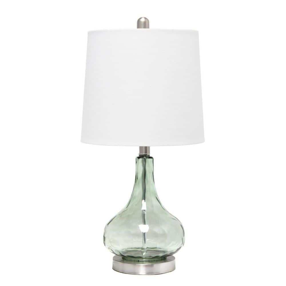 Lalia Home 23.25 in. Green/Gray Sage Table Lamp Contemporary Rippled