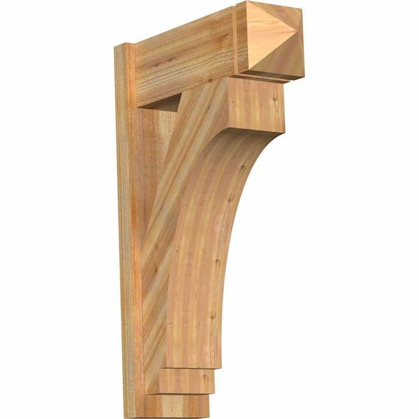 Ekena Millwork 8 in. x 34 in. x 22 in. Western Red Cedar Imperial Arts and Crafts Rough Sawn Outlooker