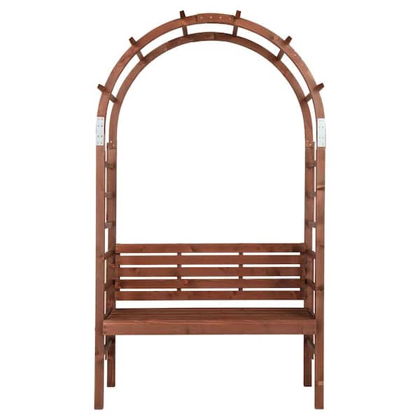 Karl home 81.5 in. x 47.6 in. Grande Wood Arbor with Bench