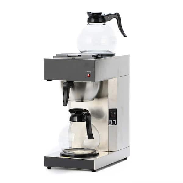 SYBO 12-Cups, 0.75 gal. Stainless Steel Commercial Grade Pour Over Coffee Maker with Kettle Warmer Coffee Beverage Serveware