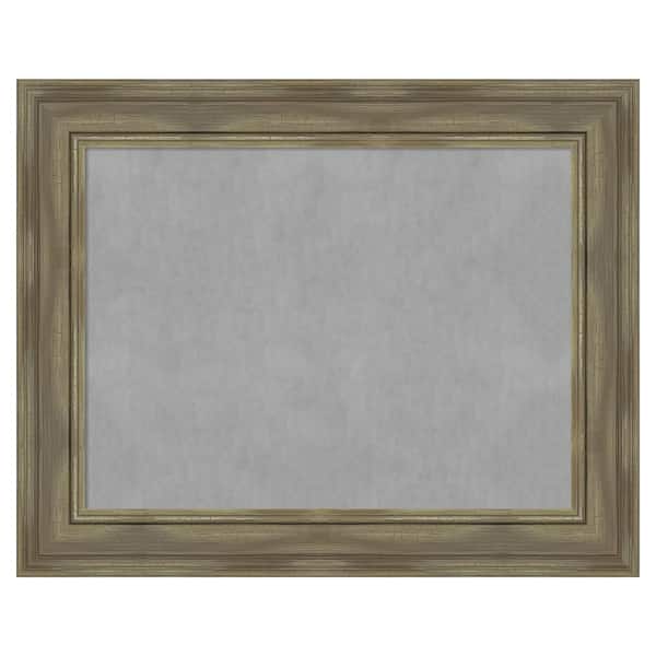 Amanti Art Alexandria Greywash 30 in. x 24 in. Framed Magnetic Board