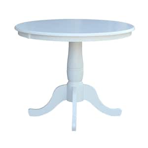 Pure White Round Pedestal Dining Table