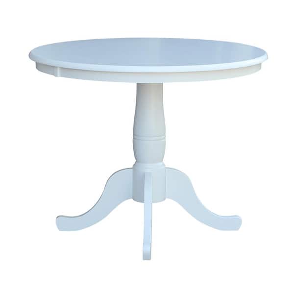 International Concepts Pure White Round Pedestal Dining Table