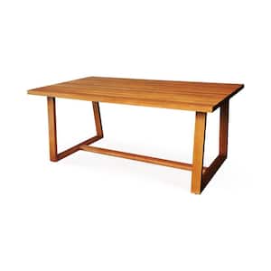 Laerdal Brown Rectangle Wood Outdoor Dining Table
