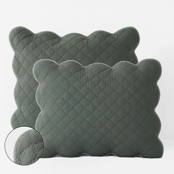 Company Cotton Scallop Linen Patchwork Quilt Sham