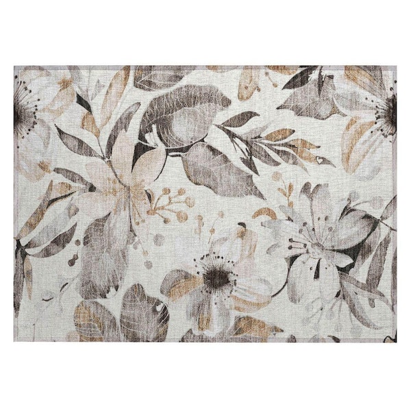 Chantille Machine Washable Indoor/Outdoor Abstract ACN2260 Ivory 1 ft. 8 in. x 2 ft. 6 in. Accent Rug