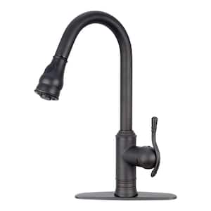 Single Handle Pull-Down Sprayer Kitchen Faucet in Oil Rubbed Bronze