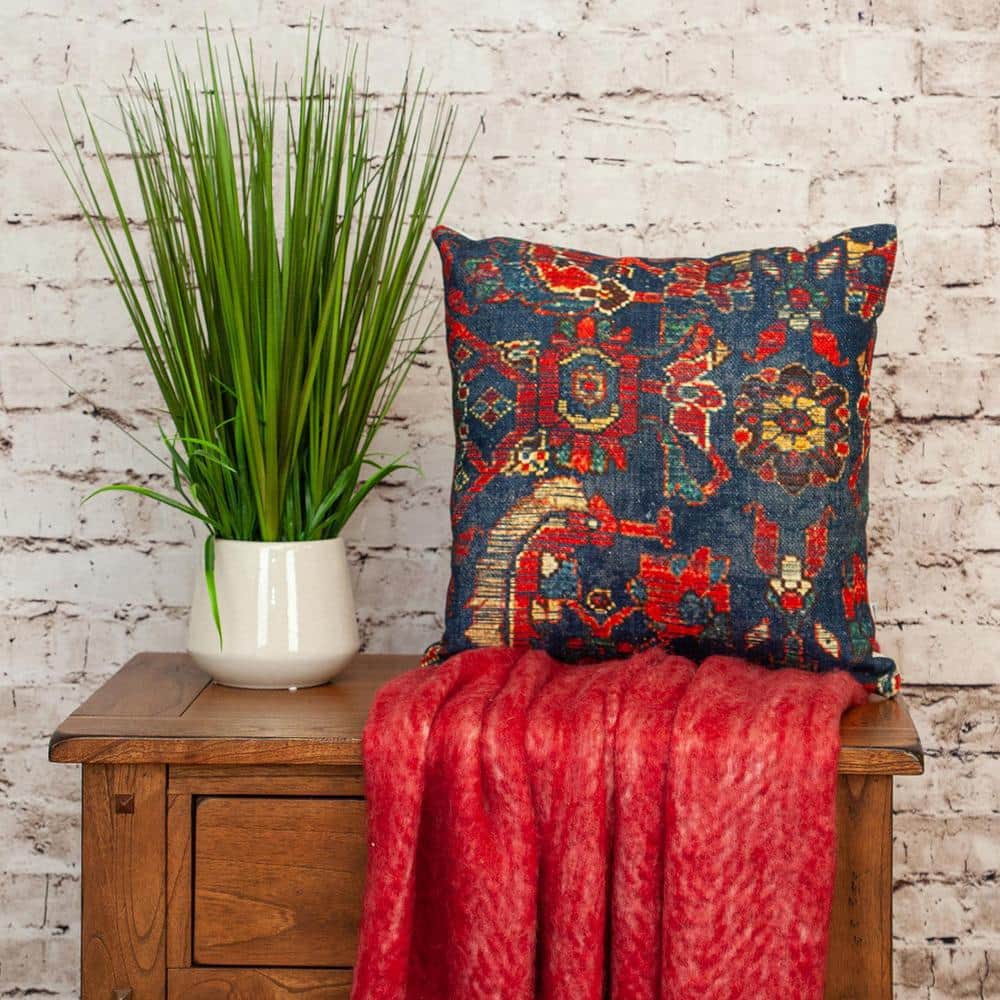 Multicolor Tapestry 18" x 18" Square Cotton Throw Pillow