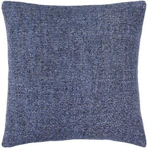 Saanvi Blue Woven Down Fill 22 in. x 22 in. Decorative Pillow