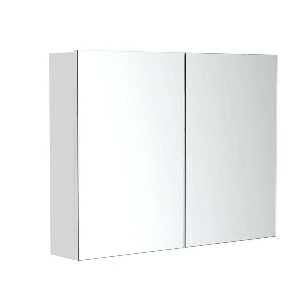 White 31.5 in. W x 23.5 in. H Bedroom Rectangle Wood Framed Mirror, Double 