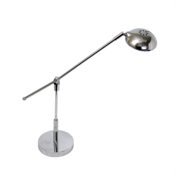 Simple Designs Balance Arm 21 in. Chrome LED Desk Lamp with Swivel Head