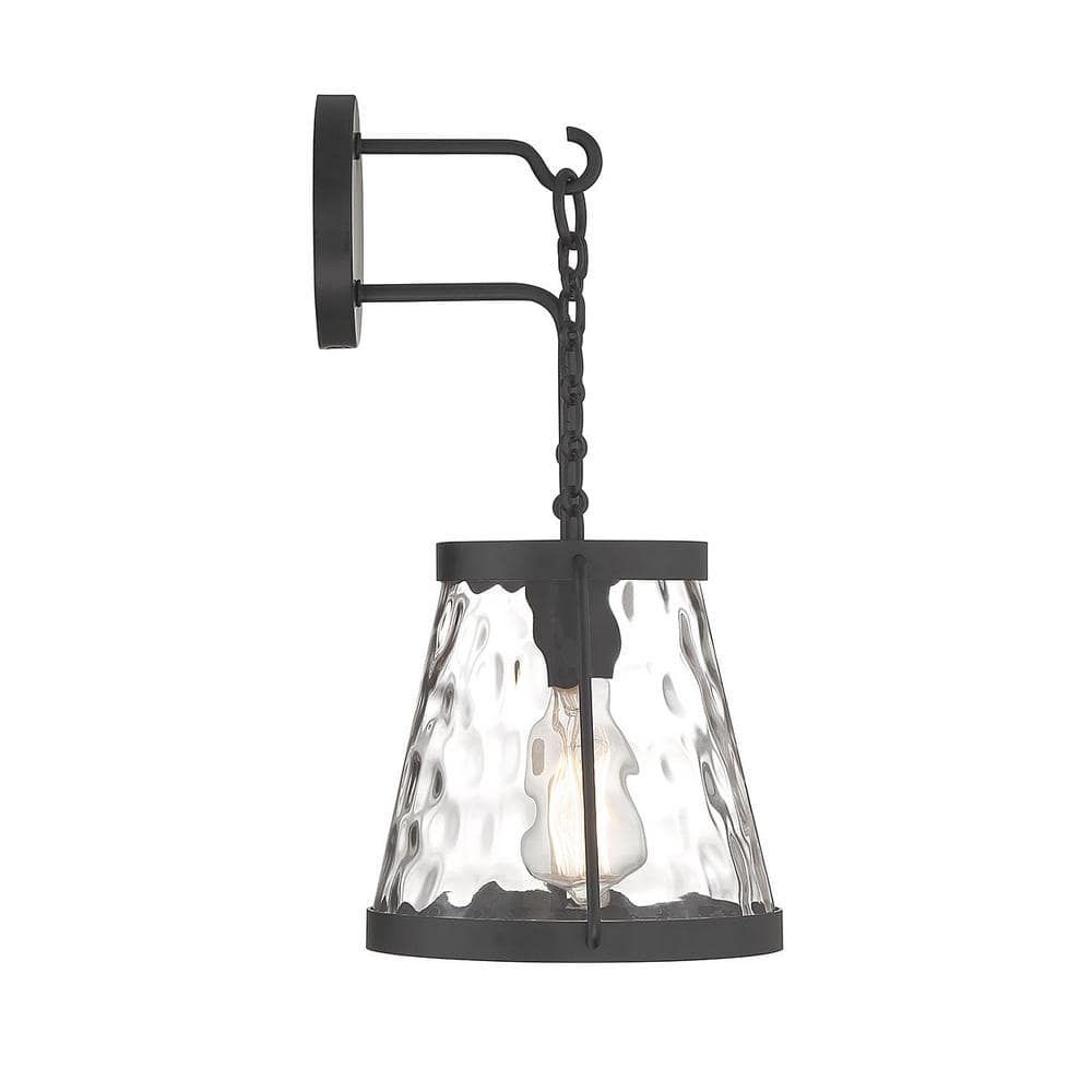 Matte Black Glass Shade Dimmable Wall Sconce
