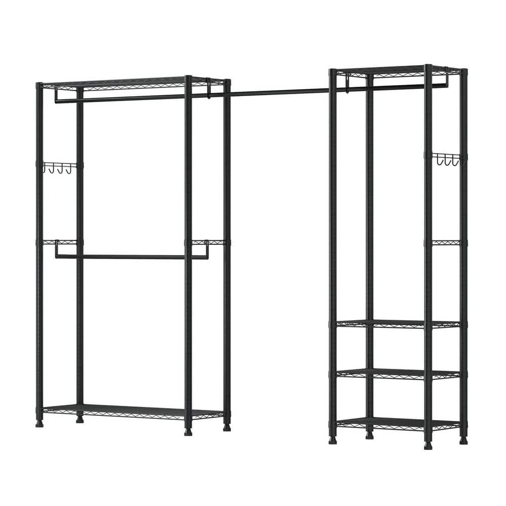 Heavy Duty Garment Clothes Rack, Freestanding Clothes Racks with Metal Frame, Closet Wardrobe with Storage Shelves price history on PriceWatchPro