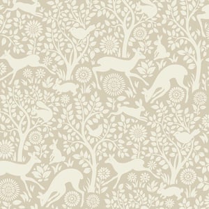 Anahi Neutral Forest Fauna Neutral Paper Strippable Roll (Covers 56.4 sq. ft.)