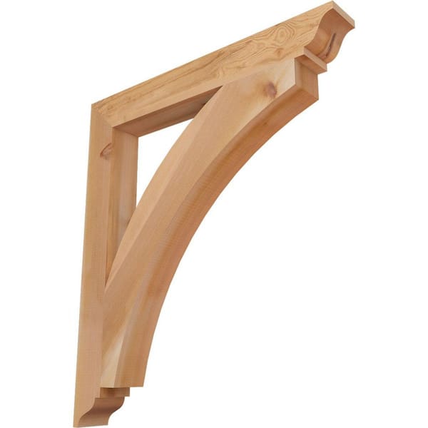 Ekena Millwork 3.5 in. x 36 in. x 32 in. Western Red Cedar Thorton Traditional Smooth Bracket