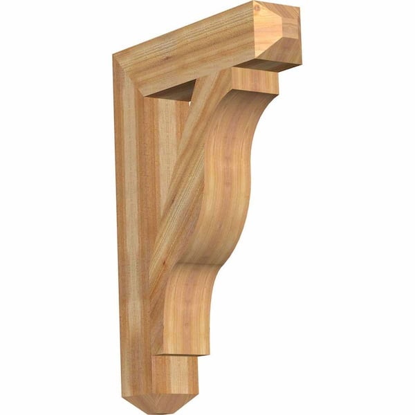Ekena Millwork 6 in. x 40 in. x 28 in. Western Red Cedar Funston Craftsman Rough Sawn Bracket