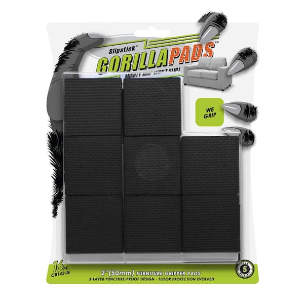 Slipstick Gorillapads Cb144 Non Slip Furniture Pads/Grippers (Set Of 16)  Furniture Feet Floor Protectors, 2 Inch Round, Black & Reviews
