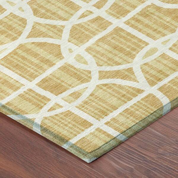 Chantille Machine Washable Indoor/Outdoor Abstract ACN2769 Gold 5 ft. x 7 ft. 6 in. Area Rug