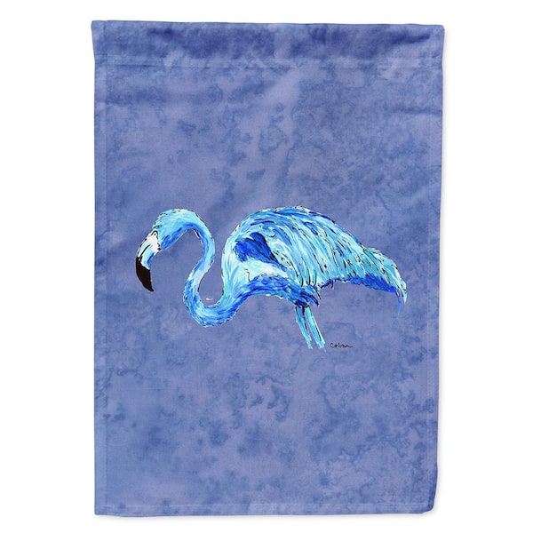 Caroline's Treasures 28 in. x 40 in. Polyester Flamingo On Slate Blue Flag Canvas House Size 2-Sided Heavyweight