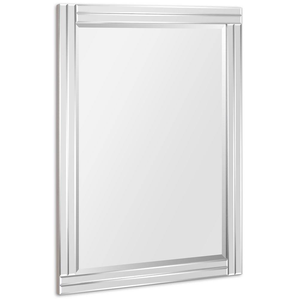 Elevated Silver Bevel 30" x 40" Full-Length Wood Wall Mirror