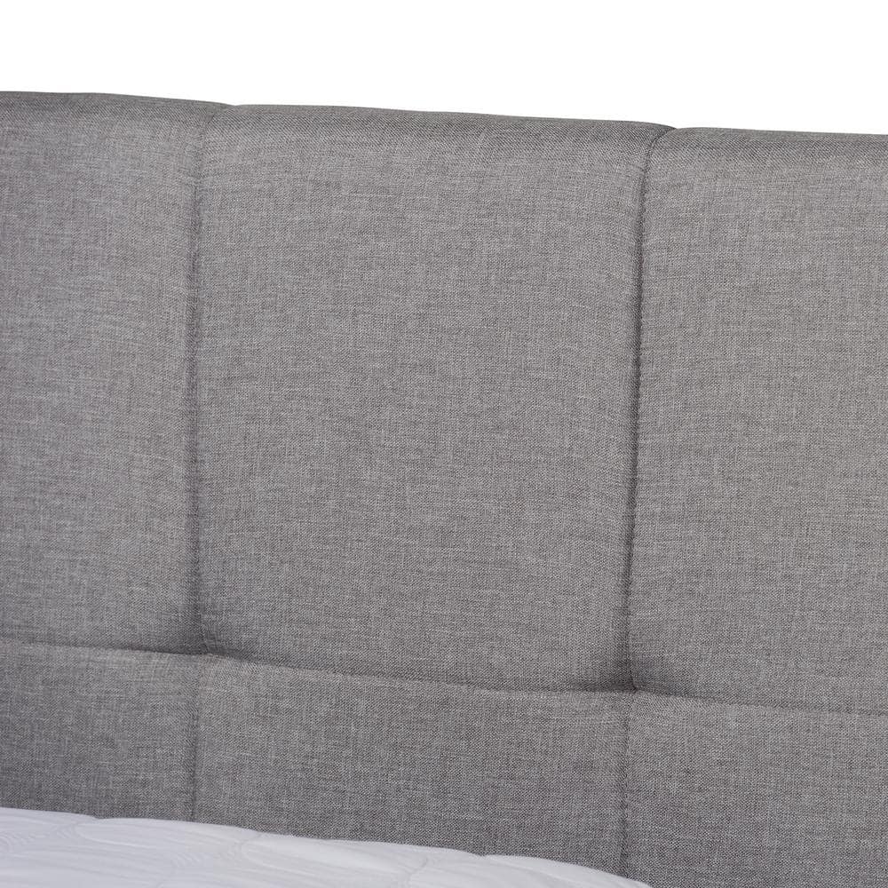 Elegant Netti Light Grey Queen Upholstered Storage Bed with Tufted Headboard