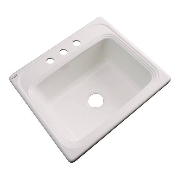 Thermocast Wellington Drop-In Acrylic 25 in. 3-Hole Single Bowl Kitchen Sink in Almond