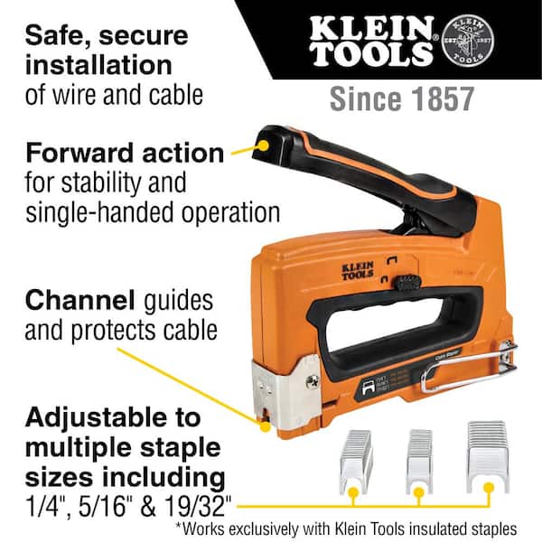 Loose Cable Stapler with 19/32 in. x 11/32 in. Insulated Staples (300-Pack)