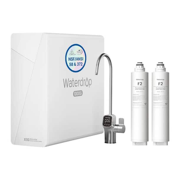 WD-X10 Tankless RO System, NSF/ANSI 58 and 372-Certified, 1000 GPD, 9-Stage Filtration, Extra F2 Replacement Filter (2)