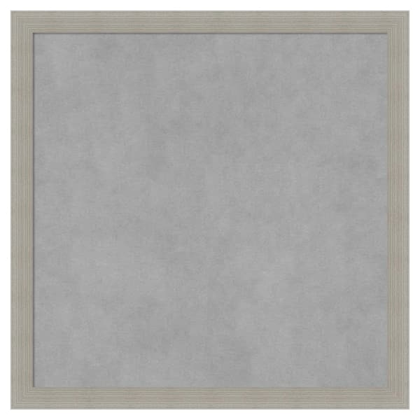 Amanti Art Woodgrain Stripe Grey 22 in. x 22 in. Framed Magnetic Board