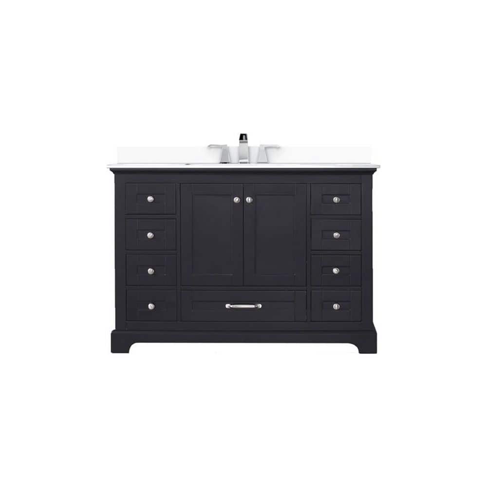 Dukes 48 in. W x 22 in. D Espresso Single Bath Vanity with White Quartz Top, and Faucet Set price history on PriceWatchPro