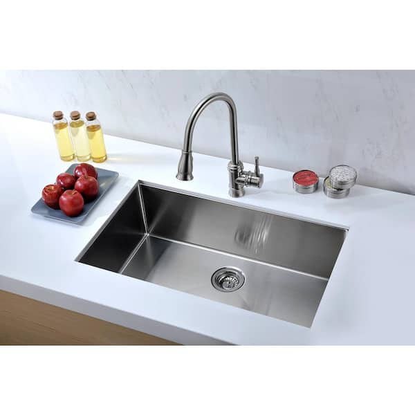 ANZZI VANGUARD Series Undermount Stainless Steel 32 in. 0-Hole