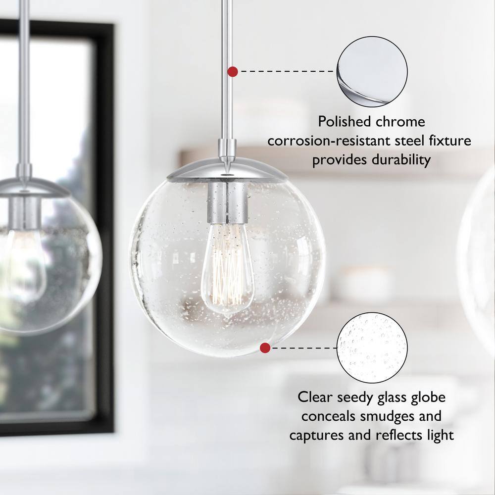 Polished Chrome Mini Globe LED Pendant Light