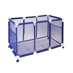 43 in. D x 25 in. W x 28 in. H Blue Metal Outdoor Storage Cabinet with Wheels for Pool