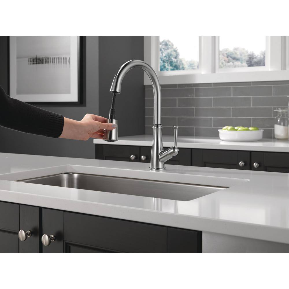 Arctic Stainless Steel Pull-Down Kitchen Faucet with Magnetic Docking