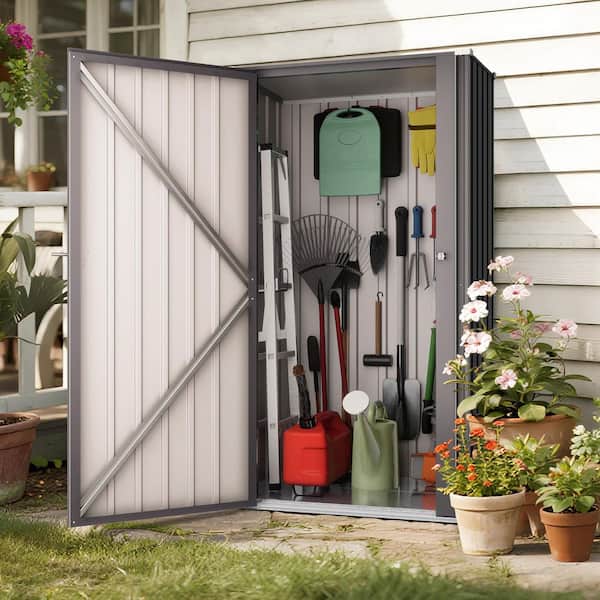 3 ft. W x 2 ft. D Outdoor Storage Black Metal Shed, Storage Cabinet with Lockable Door(6 sq. ft. )