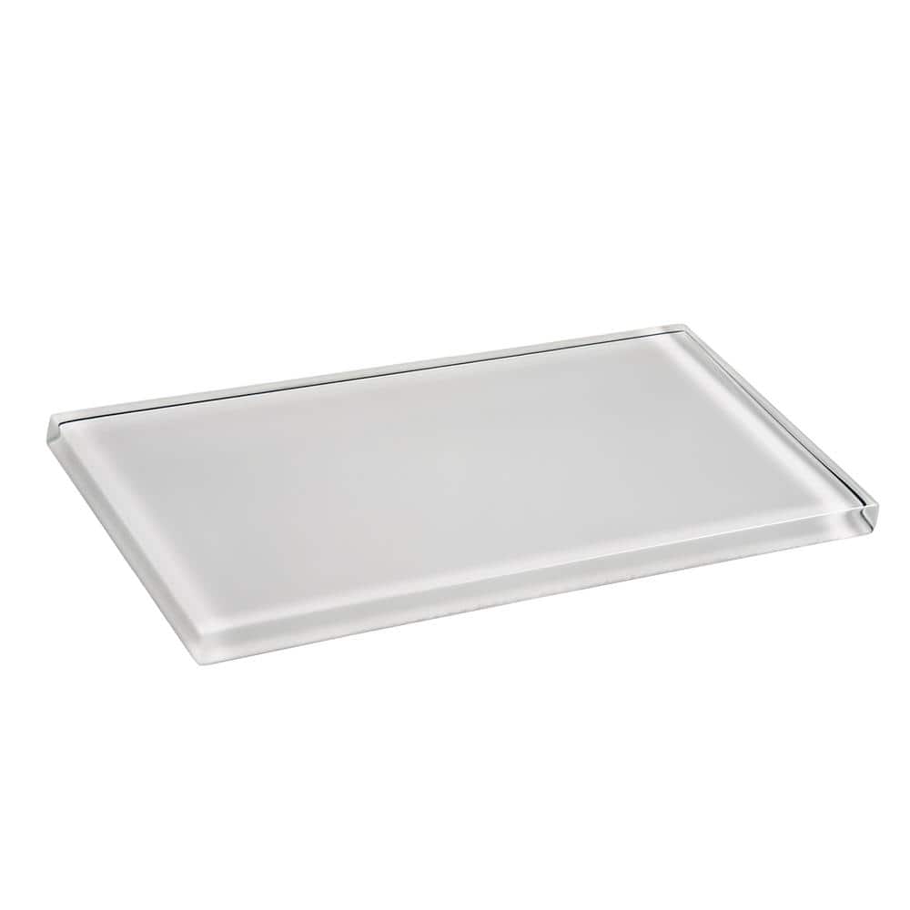 White Glossy Glass Subway Wall Tile 3x6 Inch 40-Pack
