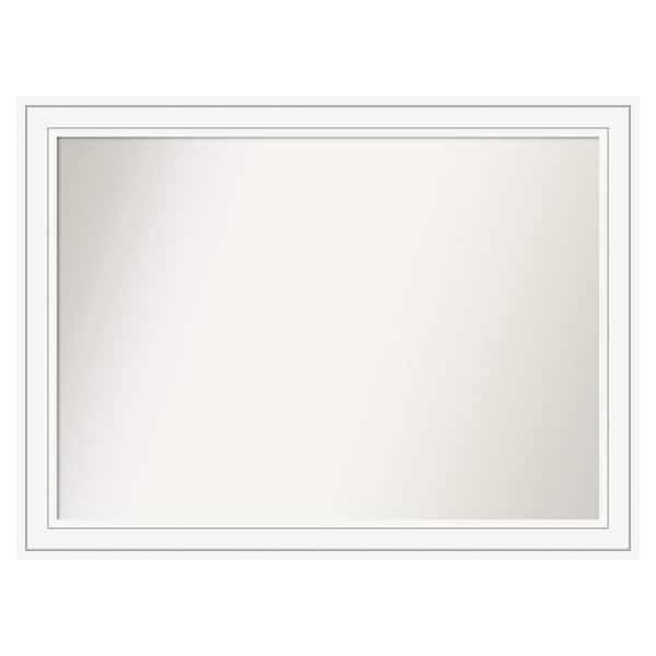 Amanti Art Craftsman White 43 in. x 32 in. Custom Non-Beveled Satin Wood Framed Bathroom Vanity Wall Mirror