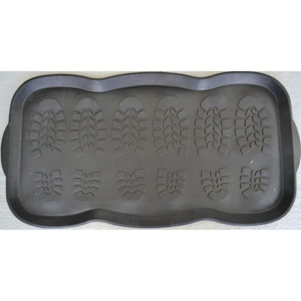 31.5 in. x 15.75 in. Black Rubber Outdoor Door Mat
